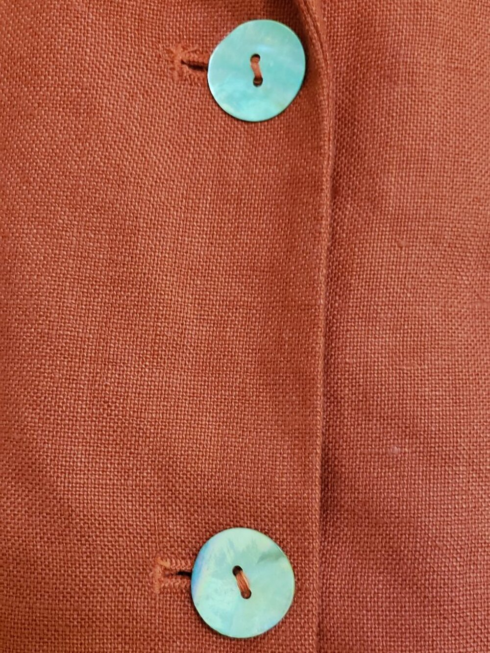 New Jennifer Moore Women's Size 6 Break/ Orange 100% Linen Blazer Shell Buttons - Picture 9 of 13